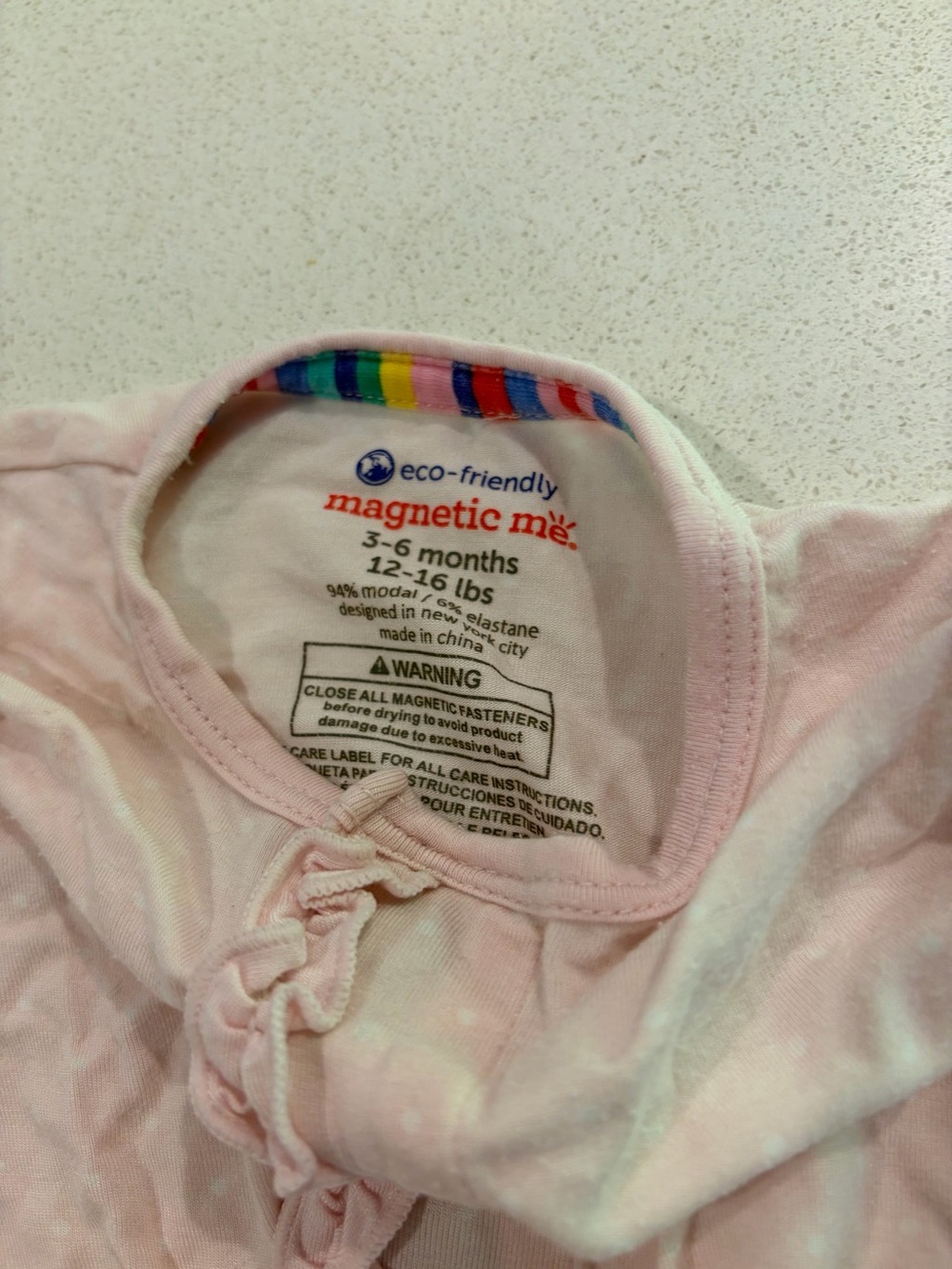 Magnetic Me Light Pink Ruffle Footed One-Piece - Picture 3 of 4